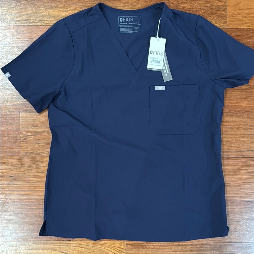 Figs Navy Blue Scrub Top